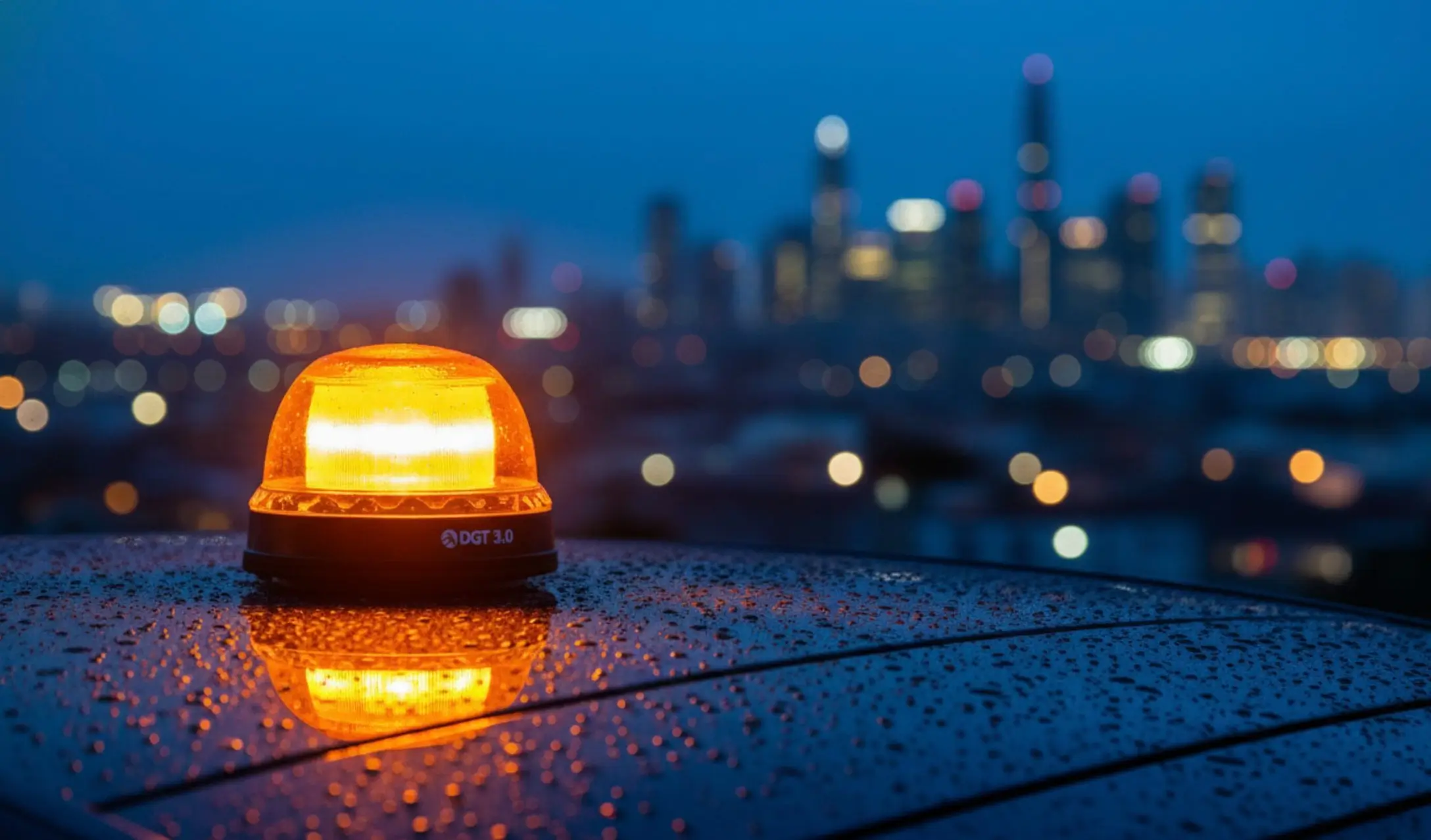 Esquema técnico de una luz V16 DGT 3.0 homologada